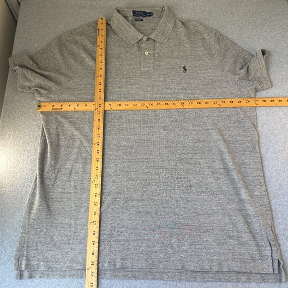 POLO Ralph Lauren Mens Heather Gray Polo Shirt Short Sleeve Collared Size XXL - Picture 8 of 12